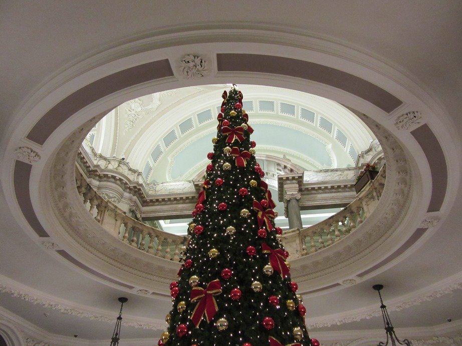 Belfast City Hall interior at Christmas